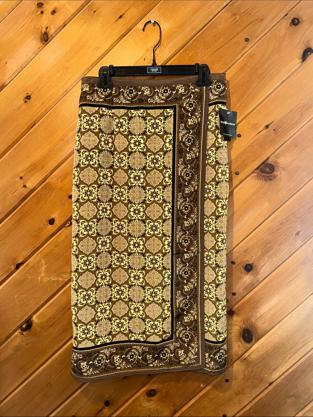 Sag Harbor Vintage Grandma core paisley patterned wrap style midi skirt NWT